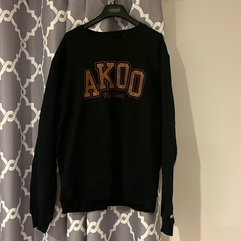 Akoo No Rivals Fire Crew Sweatshirt Shirt black new Mens Size XL